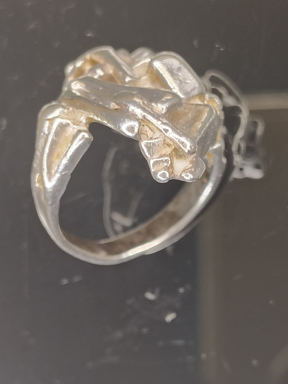 RARE Vintage N.E. From Danish Modernist Sterling Ring – 16g - Picture 4 of 16